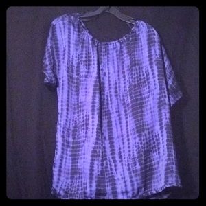 Michael Kors blue/black short sleeve tunic